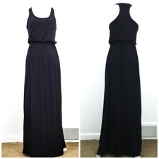 Lush Maxi Dress Small Black Sleeveless Summer Dress, Gathered Waist, Racerback