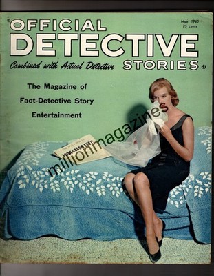 1960 Official Detective Stories May-Crimes in Houma LA, Coatesville PA;Knoxville
