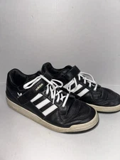 Adidas Forum Low Men’s Size 10.5 Black White Logo Hokk N Loop Strap Over Laces