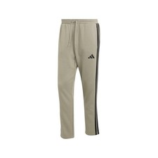 adidas Essentials Three Stripes Fleece Pants Open Hem Mens Green Casual Athletic
