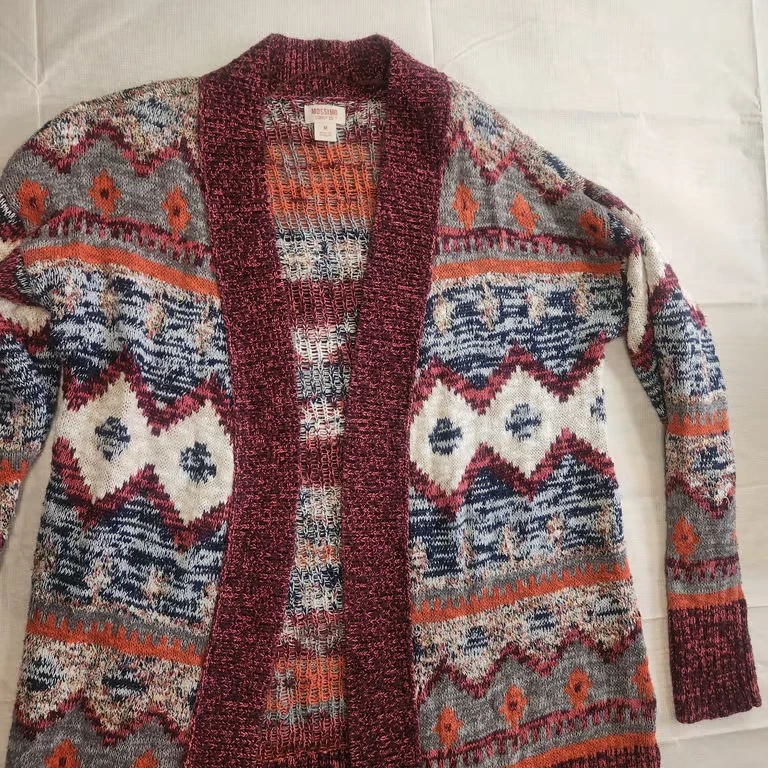 Cárdigan suéter mediano para mujer Mossimo Supply Co abuela suroeste azteca boho Foto 3 de 4