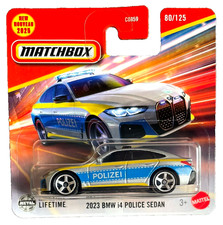 Matchbox 2023 BMW i4 Polizei G26 80/125 2025 1:64 Modellauto Sedan Police Limo