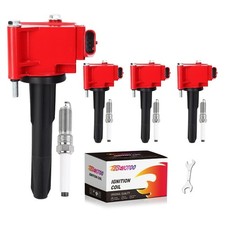 Pack of 4 Ignition Coil Pack and Iridium Spark Plugs Compatible with Cadillac...