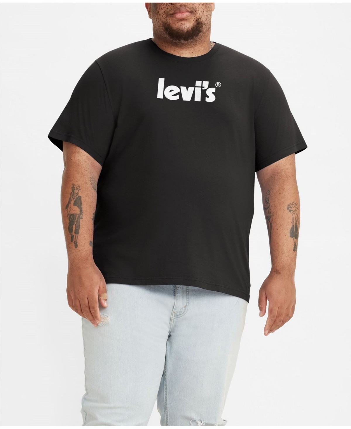 Мужская футболка LEVI Regular fit с коротким рукавом, рубашка XXXL, черная однотонная