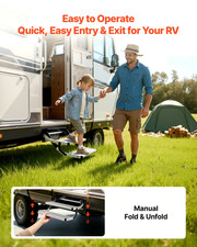 Rv Steps 2-step 440 Lbs Manual Retractable Rv Stairs Aluminum Camper Motorhome