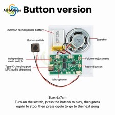 DIY Recording Playback Module, 8MB USB Voice Recorder for Birthday Cards