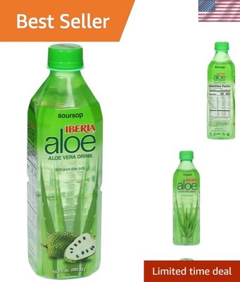 Hydrating 24-Pack Aloe Vera Drinks with Soursop Flavor: All-Natural and