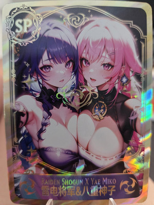 genshin Impact Raiden Shogun x Yae Miko SP Foil Holo waifu goddess story 