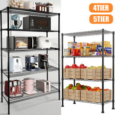 4/5 Tier Metal Storage Rack Shelving Wire Shelf Home Kitchen Office Unit Stand