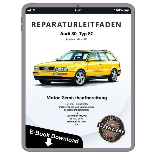 Audi 80 (94-95) 1,9L Diesel Einspritz- VorglüHanlage Reparaturhandbuch Download-image