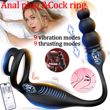 Thrusting Prostate Massager Anal Plug Vibrating Remote Control Adult Toys