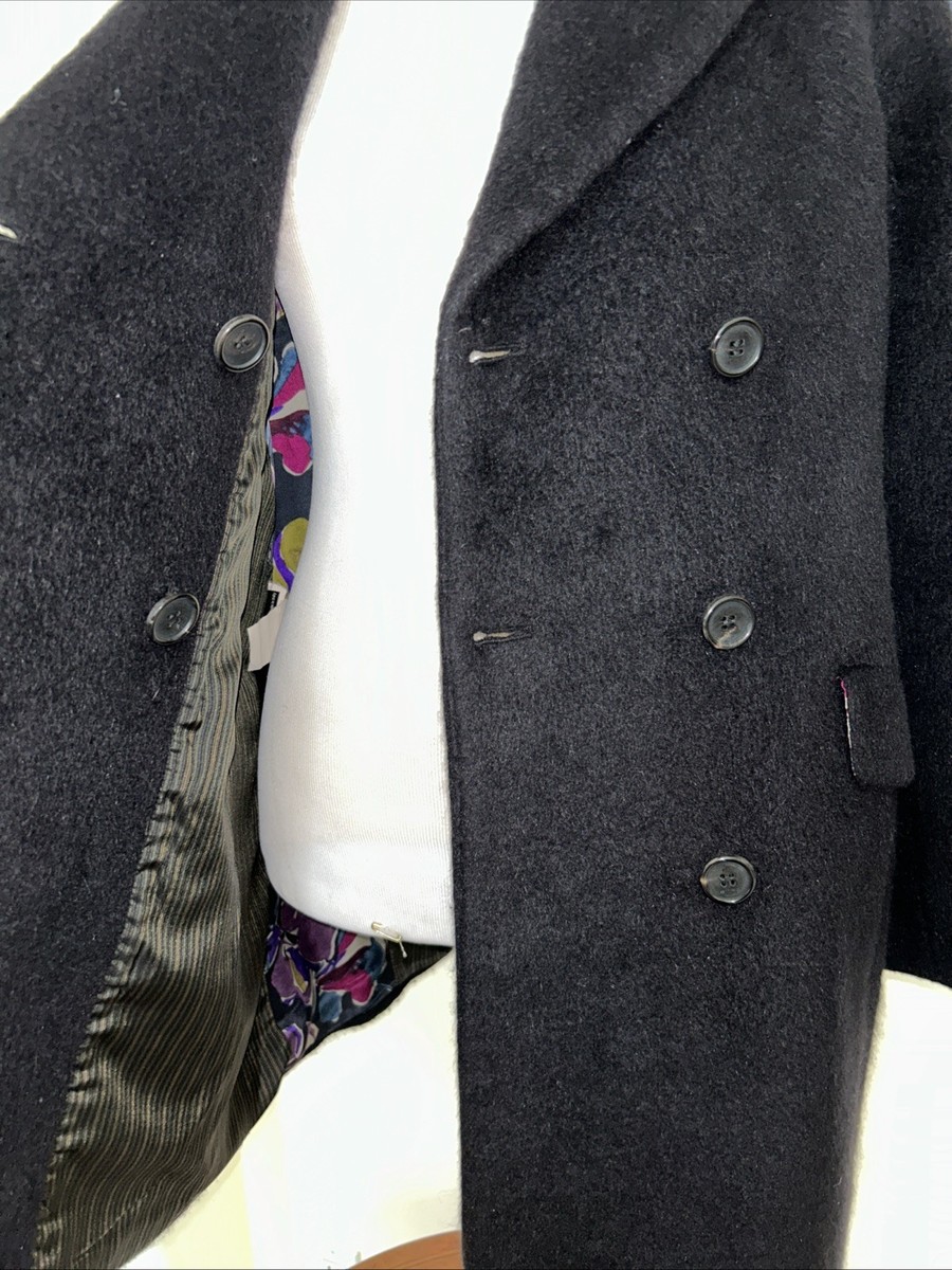 Etro Black Angora Wool Fuzzy Jacket 46 EUC View 5