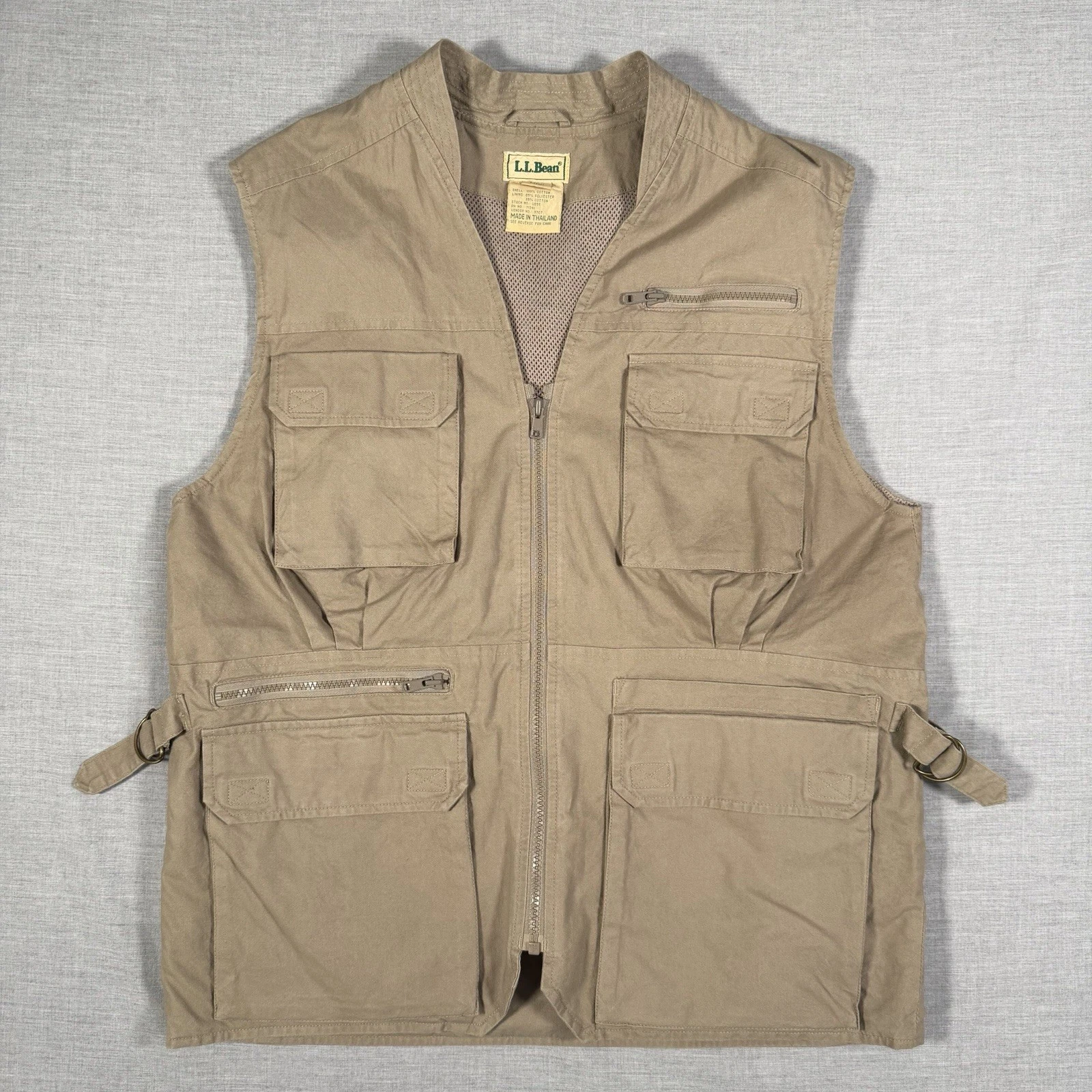 Vintage LL Bean Vest Full Zip Men's Medium Fishing Outdoor Safari Utility