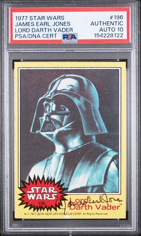 1977 Star Wars Lord Darth Vader #196 James Earl Jones Signed PSA Auto 10