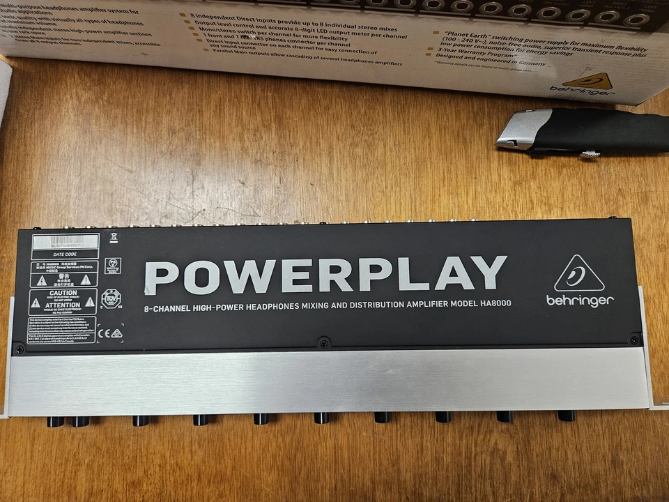 Behringer Powerplay HA8000 8-Channel High-Power Headphones Amplifier - Used - Image 3 of 3