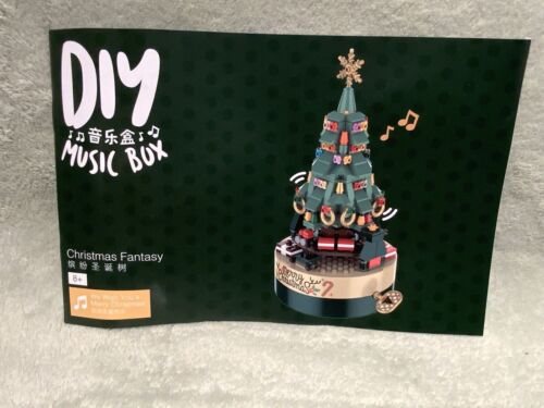 JAKI DIY Rotating Music Box Merry Christmas Tree Building Block Kit w/360 Pieces - Picture 6 of 20
