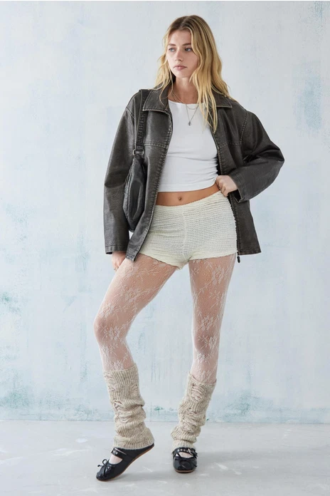 Calentadores de piernas Urban Outfitters beige jaspeado tejido desgastado 🌟 NUEVO Foto 2 de 4