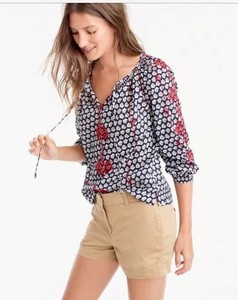 j crew embroidered peasant top