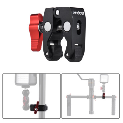 Andoer Metal Crab-Shaped Super Clamp with 1/4''-20 3/8''-16 Threaded Holes S8Z7