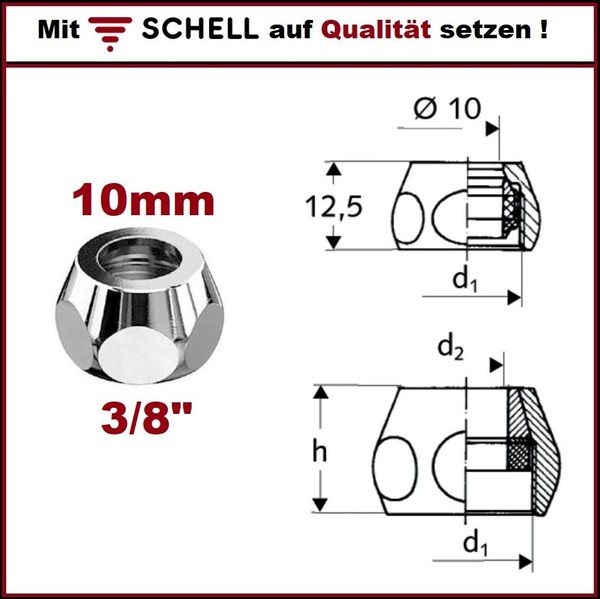 Schell 265000699 Eckventil Quetschverschraubung 3/8 X 10 Mm , Verchromt-image