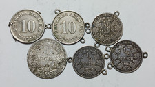 Germany - 10 Pfennig, 1/2 Mark, 1 Mark - 1903-1915 - .900 Silver and Cu-Ni Coins