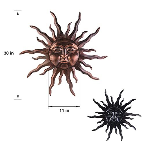 Large Metal Sun Wall Art Decor 30 inches Sun Wall Hanging Decoration for eBay