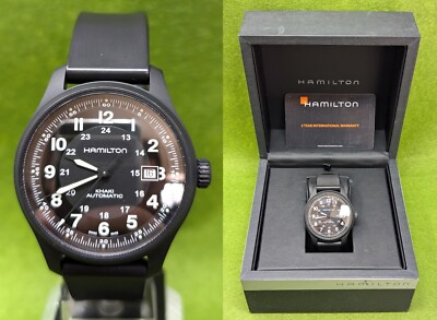 Hamilton Titanium H705751 Khaki Field Automatik Black Dial Swiss Made Uhr