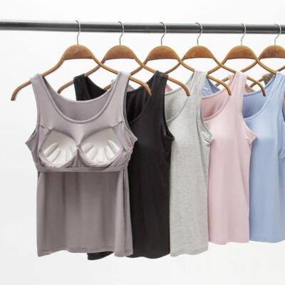 Camisole Cup Bra Tank Top Women Padded Chest Bralette Seamless Shapewear Fashion