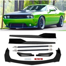 Front Rear Bumper Lip Spoiler Splitter Body Kit Side Skirt For Dodge Challenger