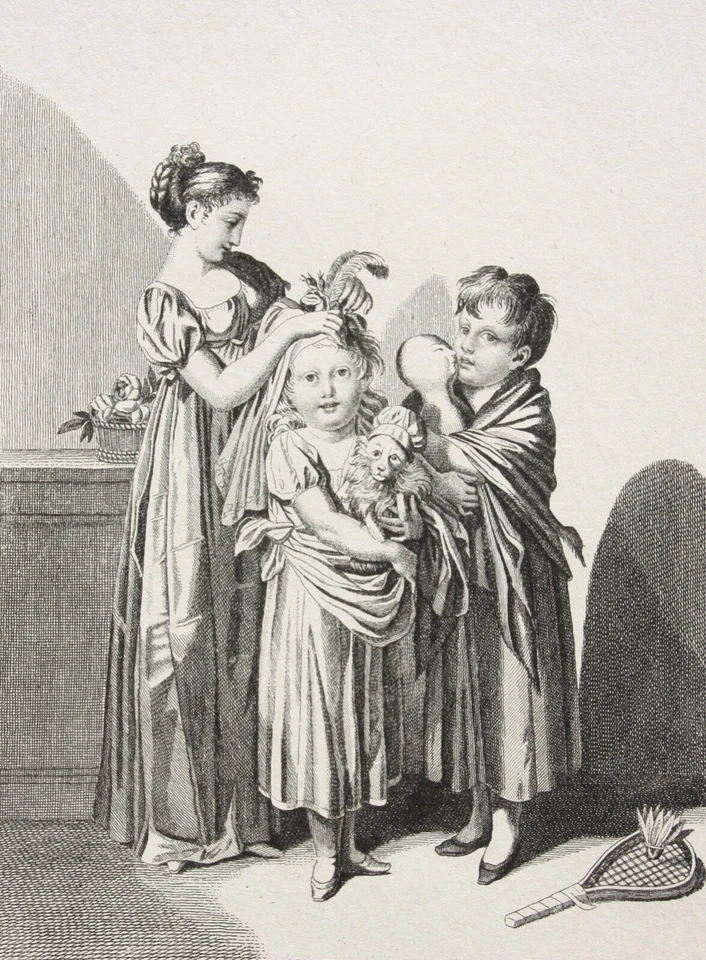 Johann Nepomuck Nussbiegel (1750-1829), Kupferstich "Mädchen Spiele", nach 1805 - Bild 2 von 4