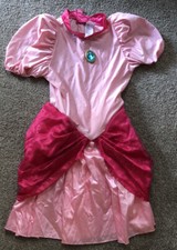 Super Mario Classic Princess Peach Girls Costume Sz 8-10