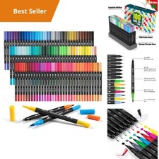 100 Color Dual Tip Markers Set, Artist Sketch Drawing Painting Supplies, Water-B