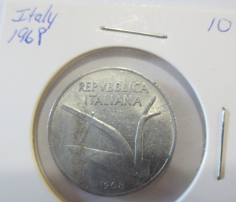 1968 Italy 10 Lire Coin