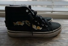 vans kids SK8- HI zippered daisy skate shoe kids 4 black unisex