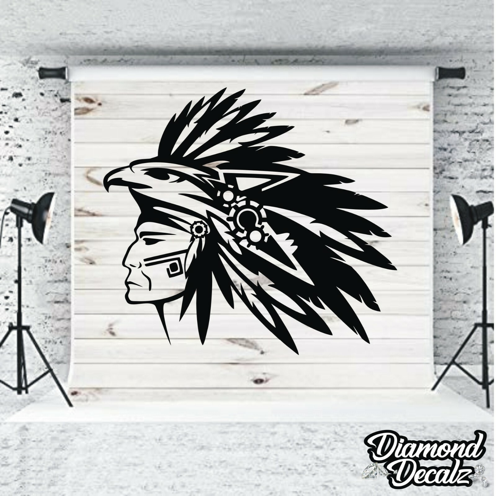 Native American Indian Head Warrior Design Vinyl Decal Sticker Car ...