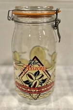 Vintage 2L Glass Jar With Lid Arizona Pistachio Co Large Mason Canister France