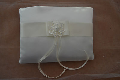 WEDDING PILLOWCASE with Satin Ribbon and Flower NEW! wedding ring pillow