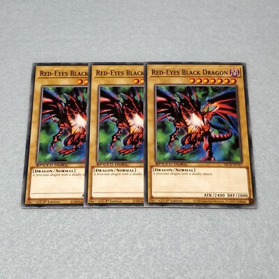 Yugioh Red Eyes Black Dragon 1st Edition Common 3 Card Set NM SBCB Speed  Duel | eBay