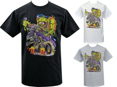 Herren HORROR T-Shirt Frankensteins Monster Hotrod Hearse Lowbrow Kustom Kulture