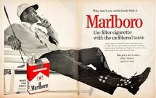 Marlboro Mighty Good Makin's King Size Flip Top Box Golf 2 Page Vintage Print Ad