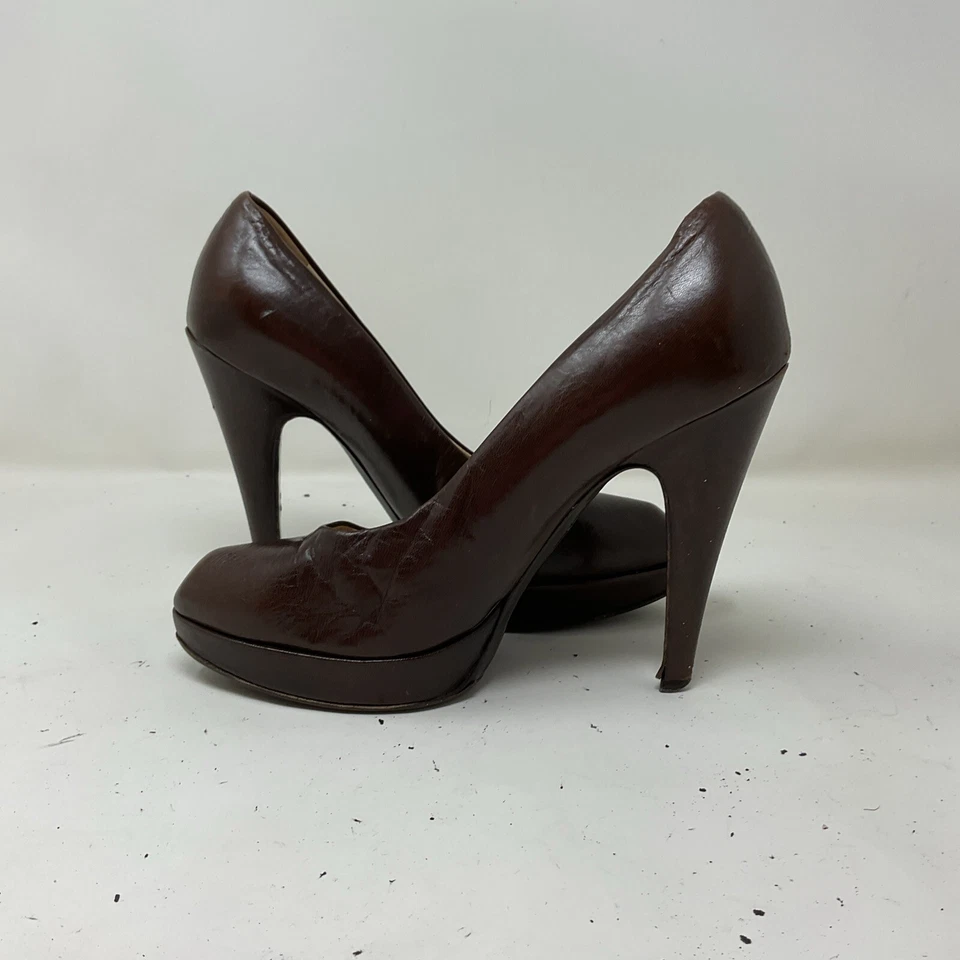 Tacones de aguja Yves Saint Laurent YSL plataforma cuña 5" talla 37 EUR Italia de colección Foto 4 de 4