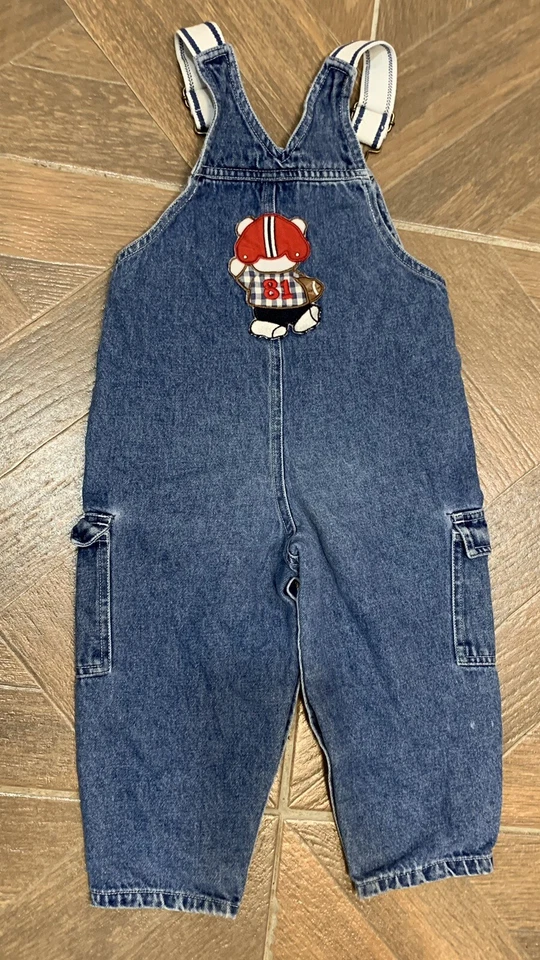 Vintage 90s Mini Wear Denim Romper Foot Ball Player 24 Months - Image 3 of 4
