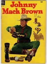 JOHNNY MACK BROWN / FOUR COLOR # 541 (1954) SPARKY MOORE art - PHOTO COVER