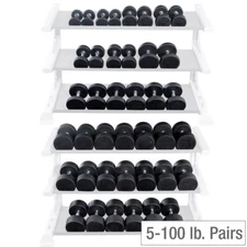 Body-Solid Premium Round Rubber Dumbbell Sets