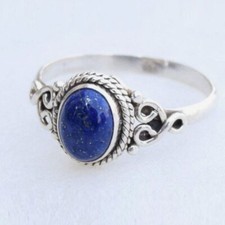 Lapis Lazuli Gemstone 925 Sterling Silver Handmade Ring Jewelry MP-178