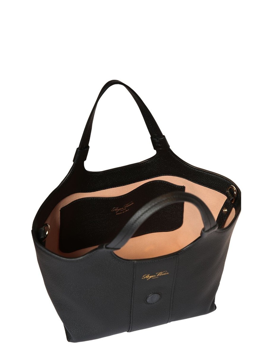 ROGER VIVIER Viv Choc Mini Black Leather Tote Bag New | eBay