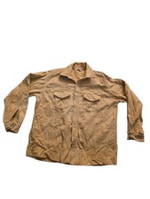 VTG 60s/70s Frostproof Brown Flannel Cotton Shirt Sanforized Size 17 L/XL Plaid