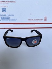 RAY-BAN JUSTIN RB4165 865/8S RUBBER HAVANA GRADIENT BLUE POLARIZED SUNGLASSES