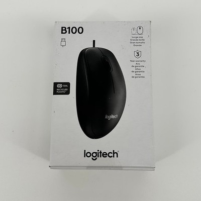 Logitech B100 Corded Optical USB Mouse 910-001439 - New