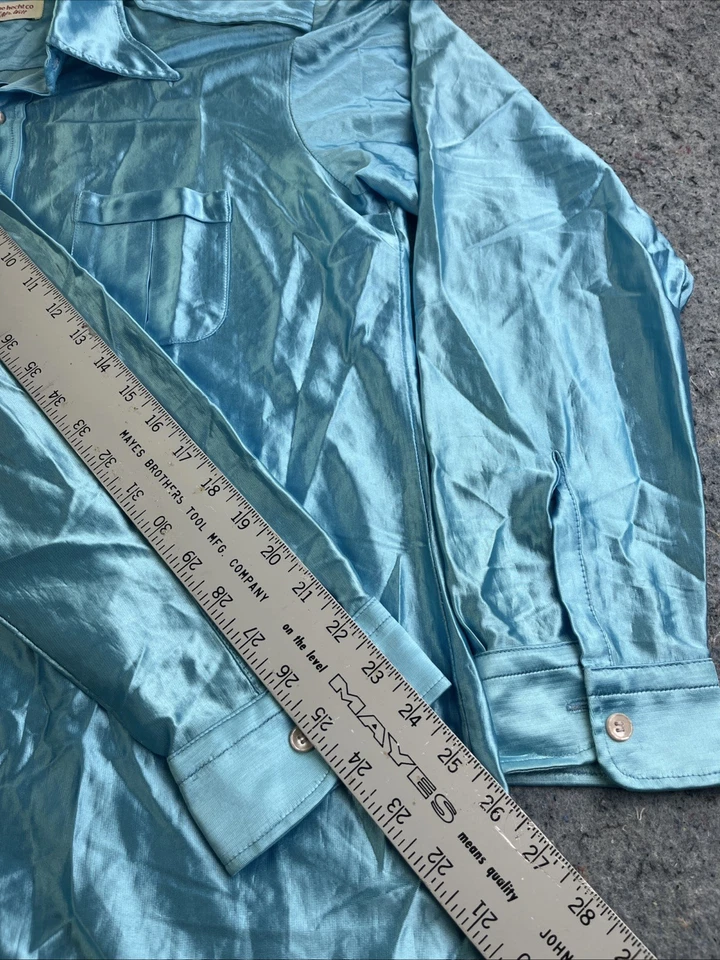 Camisa charretera Mr. Witt vintage años 80’s para hombre. Grande. Tela brillante “Disco”. Foto 4 de 4